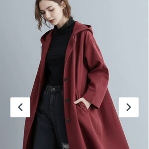 Women's Burgundy Trench Coat